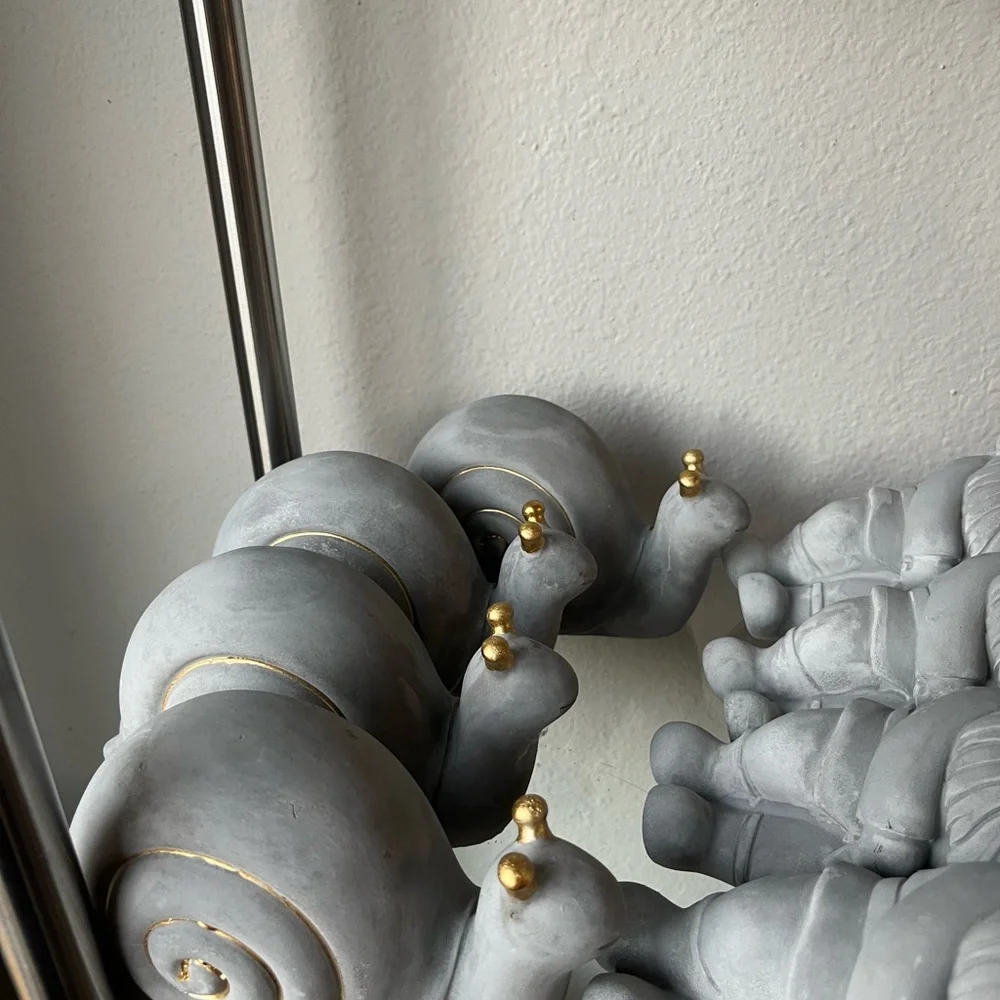 Gray and Gold Snail Wall Decor